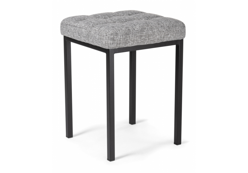Табурет Байя рогожка графит / черный матовый (35x35x45). 