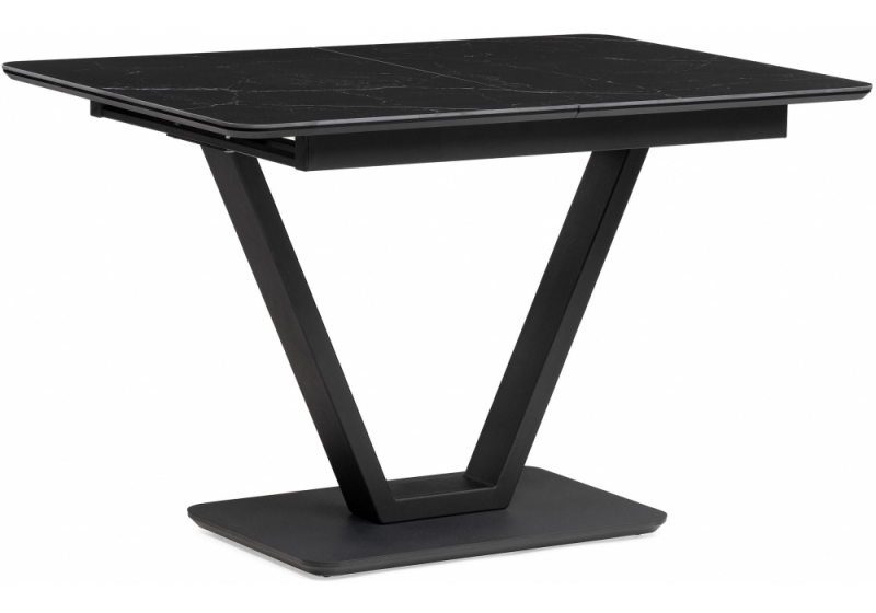 Керамический стол Бугун 120(160)х80х77 черный мрамор / черный (80x77). 