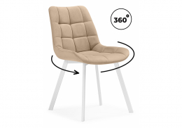 Стул на металлокаркасе Челси 360 бежевый (ZD 210) / белый (49x50x84)