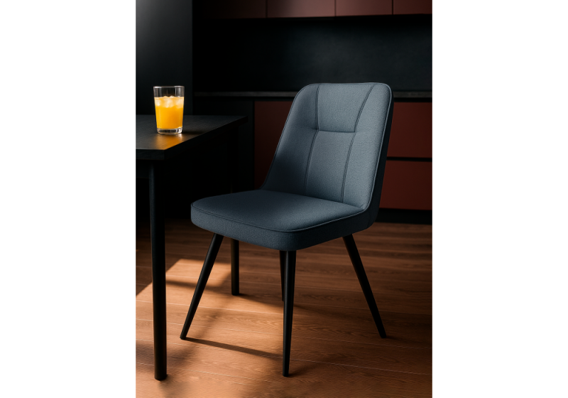 Стул на металлокаркасе Texas 3 поворотный синий / черный (46x57x86)