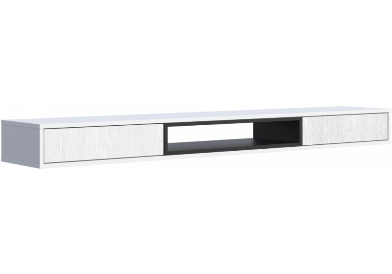 ТВ-тумба Делора 1,8 м белый / черный (180,2x31,5x16). 