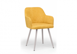 Стул на металлокаркасе Инфини горчичный (ocean 016) / серый (54x61x80)