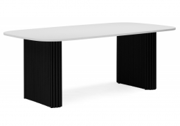 Стол деревянный Бавария B 180 х 90 белая пленка шагрень / черный (90x75)