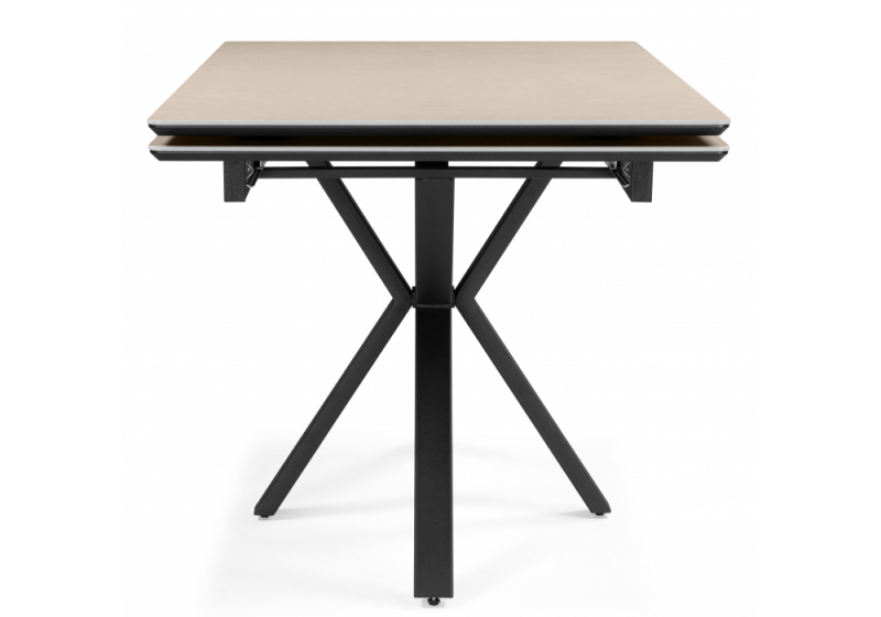 Керамический стол Старлайт 140(200)х80 okara light yellow / черный (80x78)